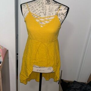 DONATED Yellow High Low Top